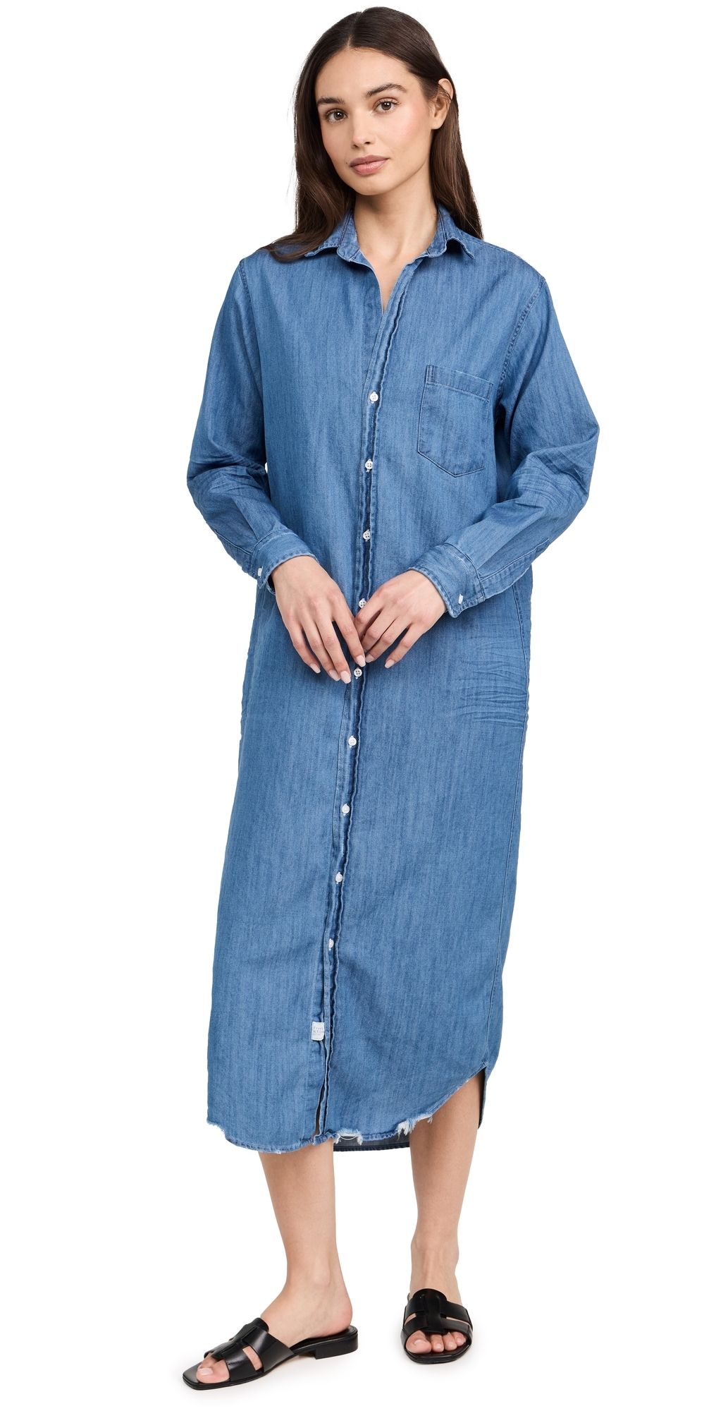 Frank & Eileen Chambray Shirtdress Vintage Stonewashed Indigo S