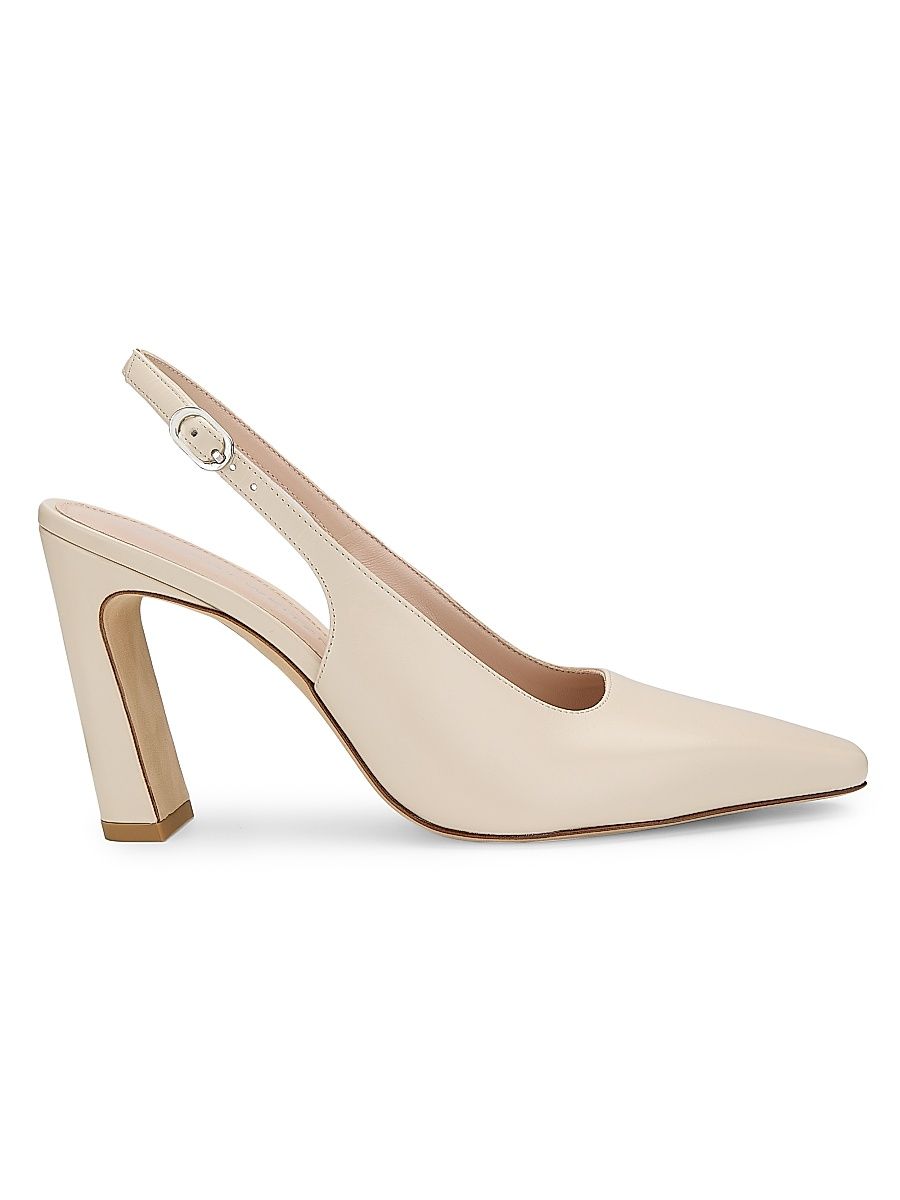 Women's Stassi 85MM Leather Slingback Pumps - Linen - Size 9.5