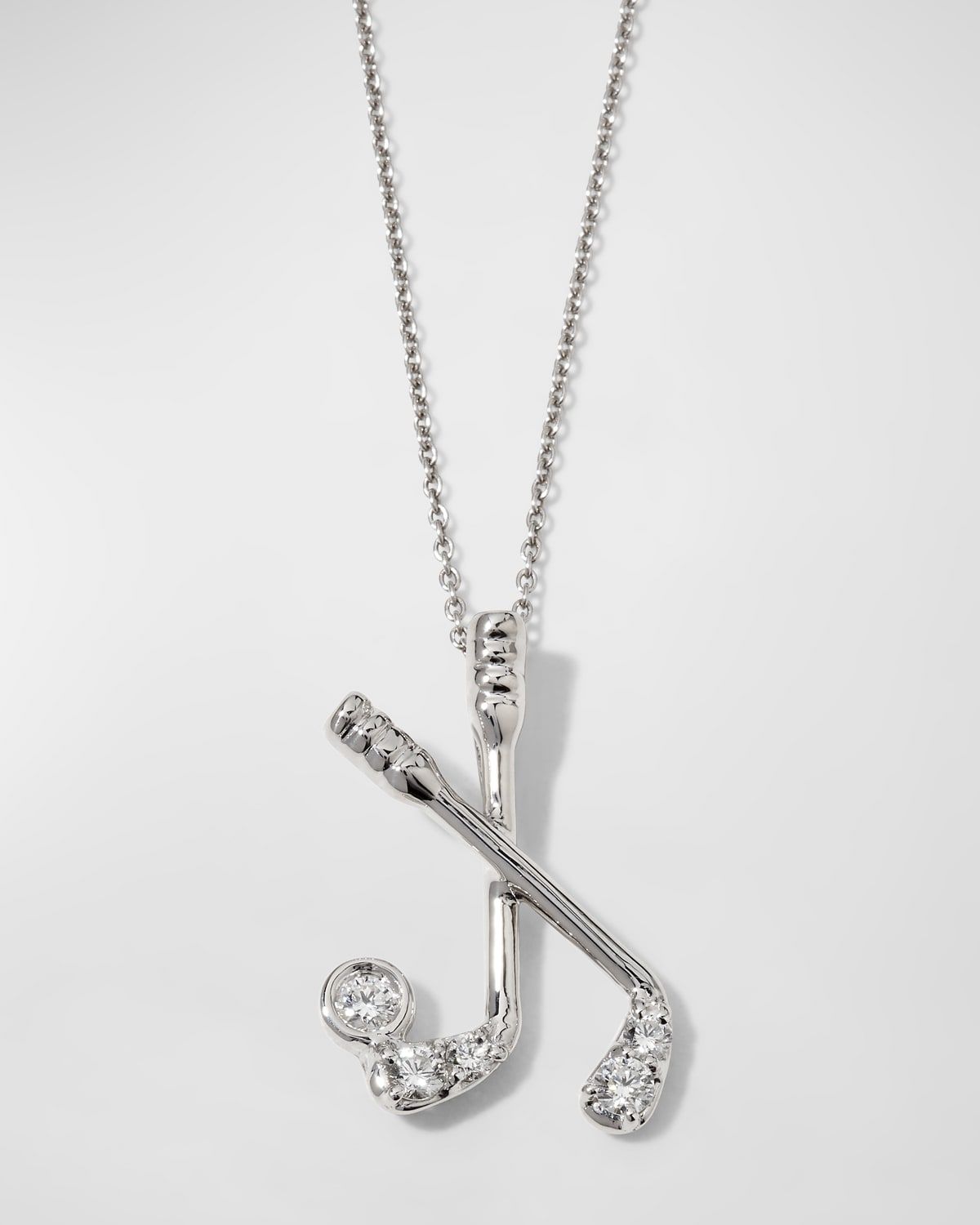 Golf Tiny Treasure Necklace in White Gold