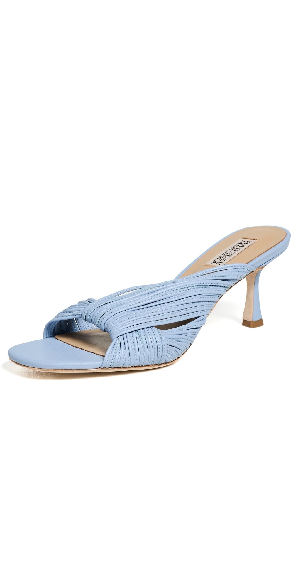 Badgley Mischka Winta Mules Aqua Leather 11