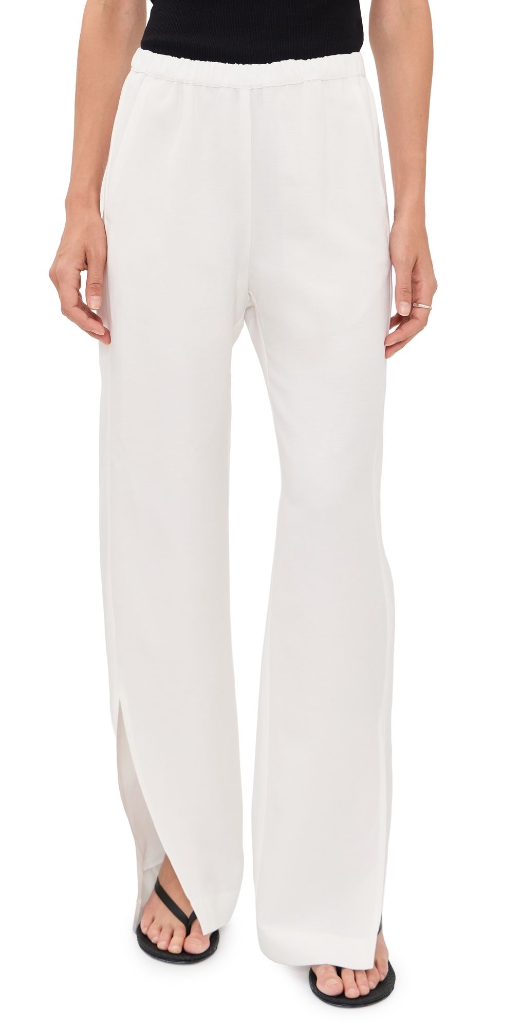 Enza Costa Twill Slash Pants Off White 3