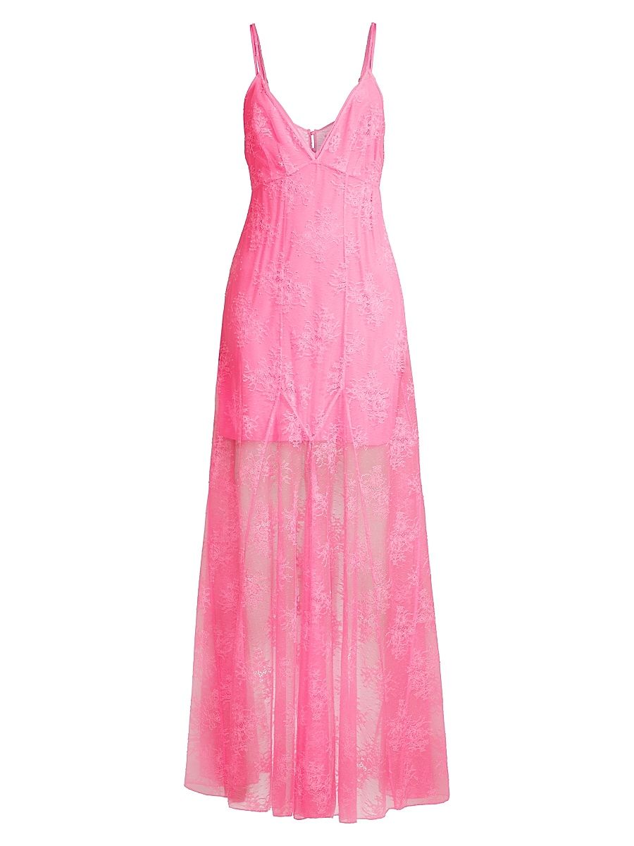Women's Lace Gown - Hot Pink - Size Medium