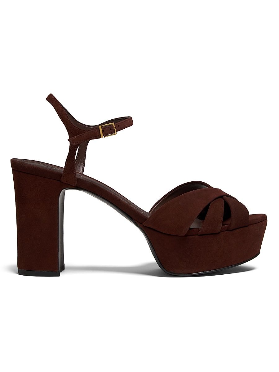 Women's Keefa 100MM Suede Platform Sandals - Root Brown - Size 9.5