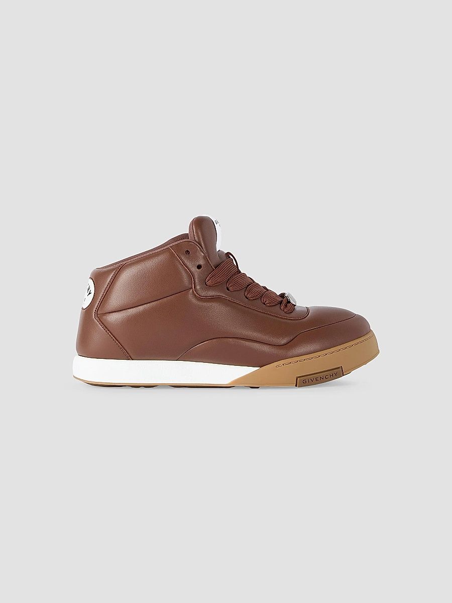 Givenchy Men's Puffy Yard Mid-Top Sneakers in Nappa Leather - Brown - Size 13