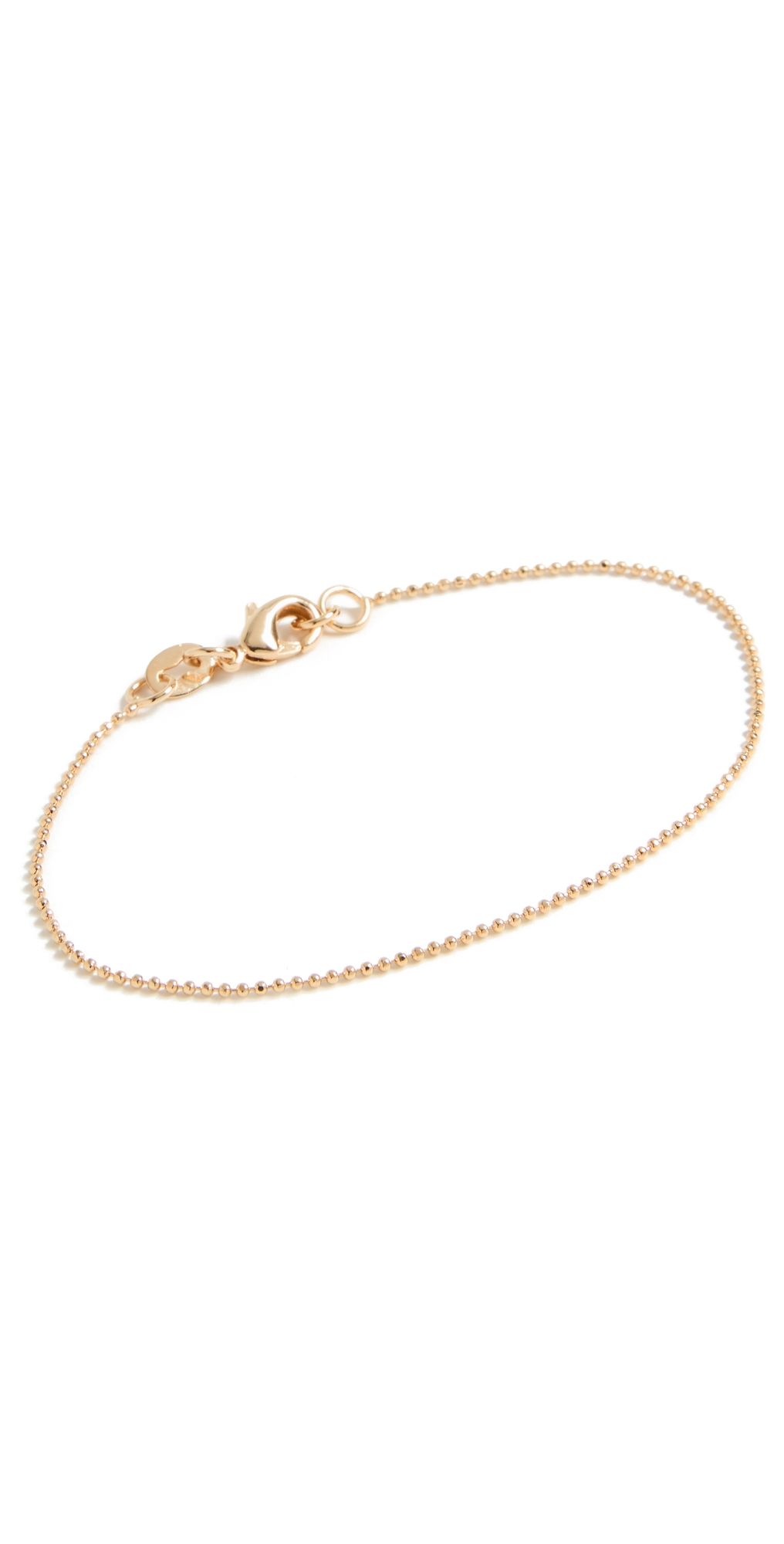 Alexa Leigh 1MM Diamond Cut Ball Chain Bracelet Yellow Gold One Size