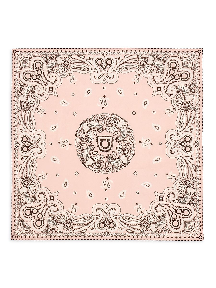 Women's Arabesque Cotton-Silk Bandana - Rosa