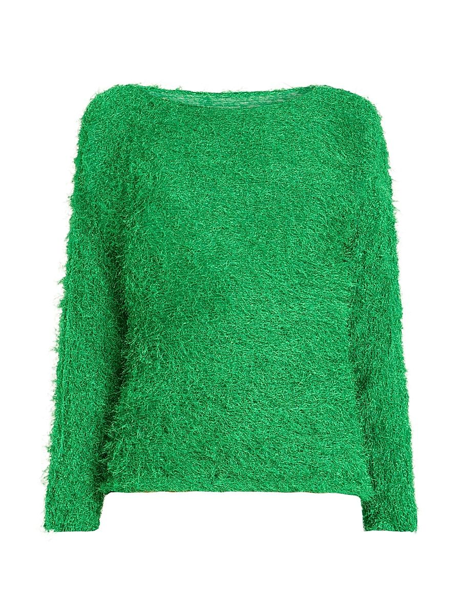 Women's Pleated Colorblock Top - Green