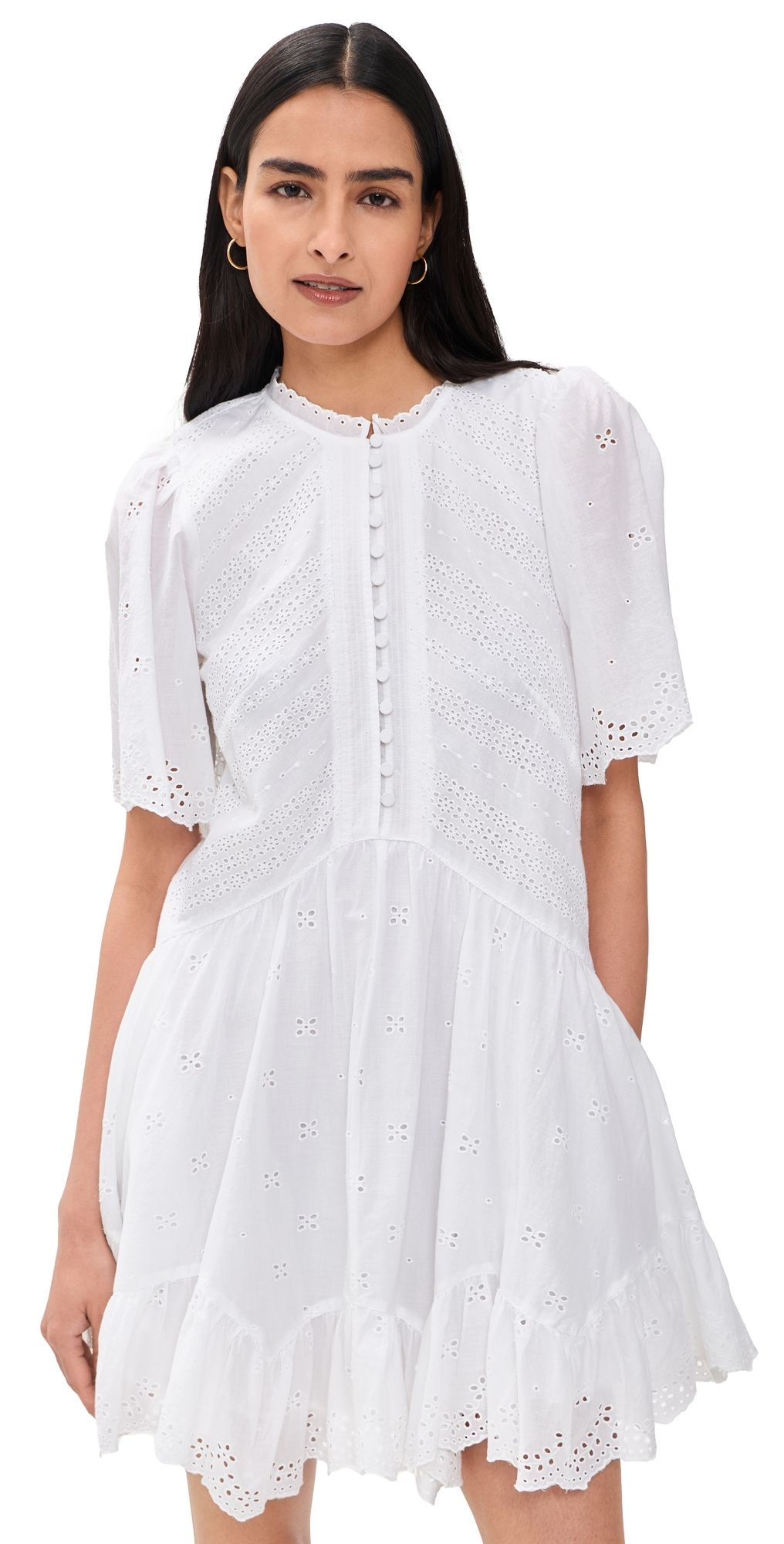 Madewell Eyelet Mini Dress White 8