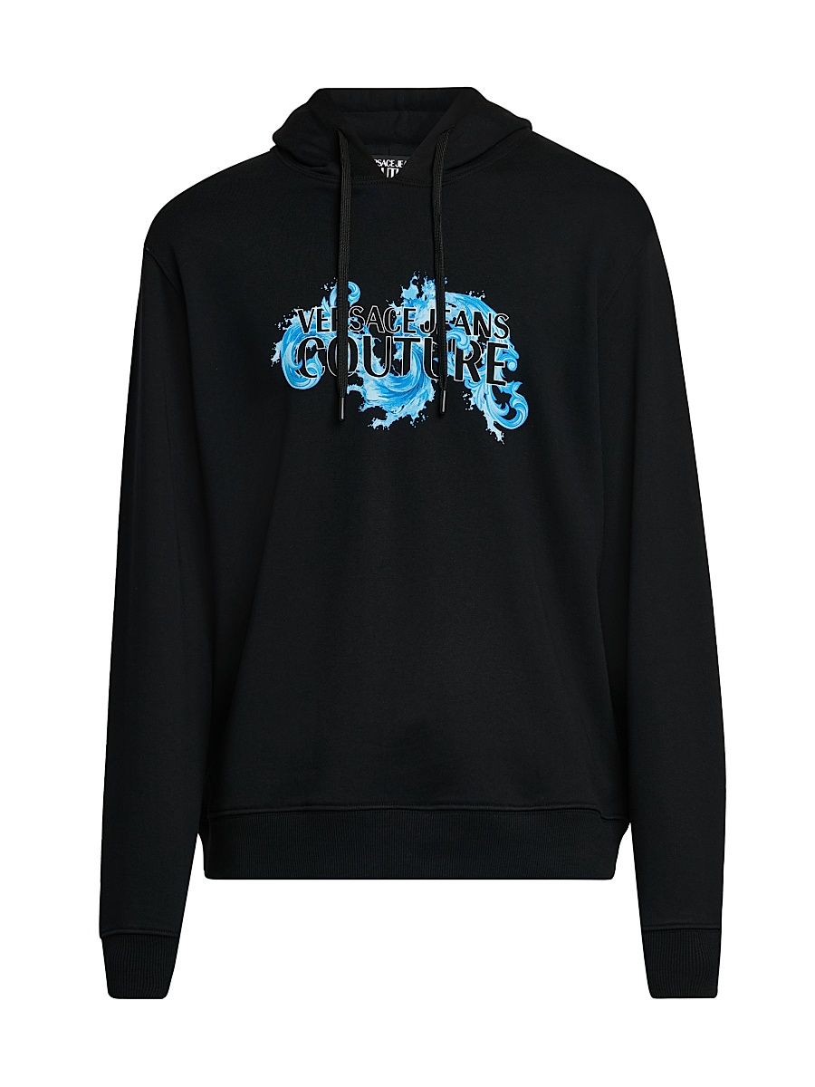 Men's Logo Stretch-Cotton Hoodie - Black - Size XXL