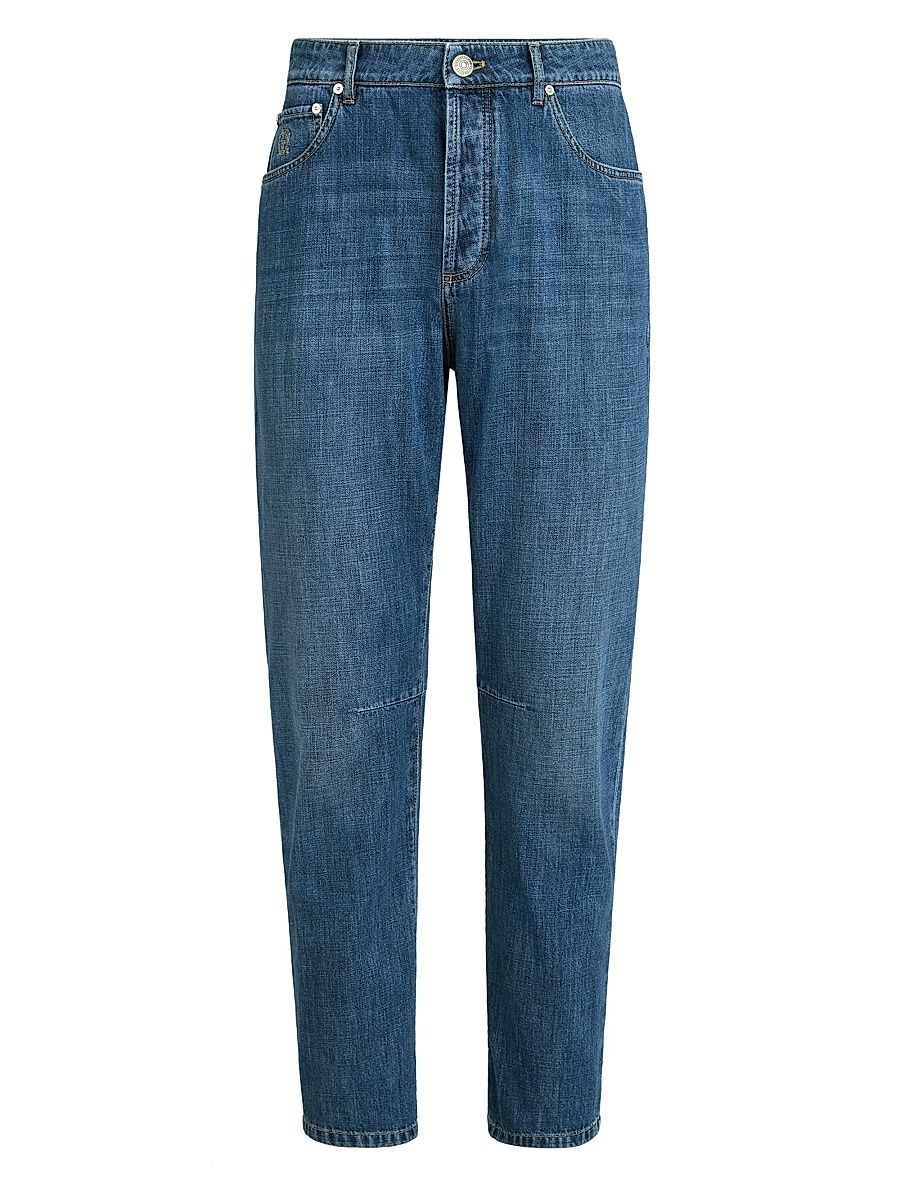 Men's Lightweight Denim Five Pocket Jeans - Medium Denim - Size 32