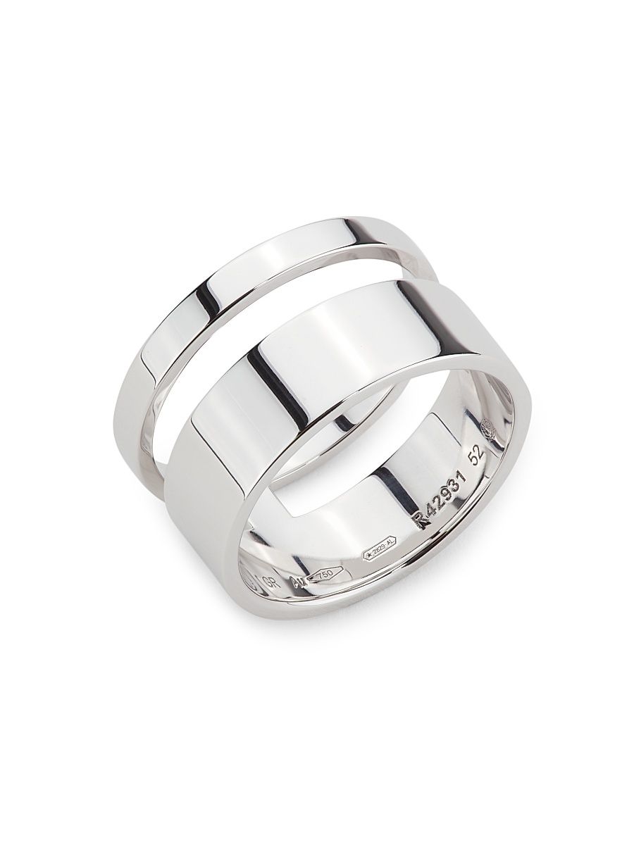 Women's Berbere 18K White Gold Two-Row Ring - White Gold - Size 6