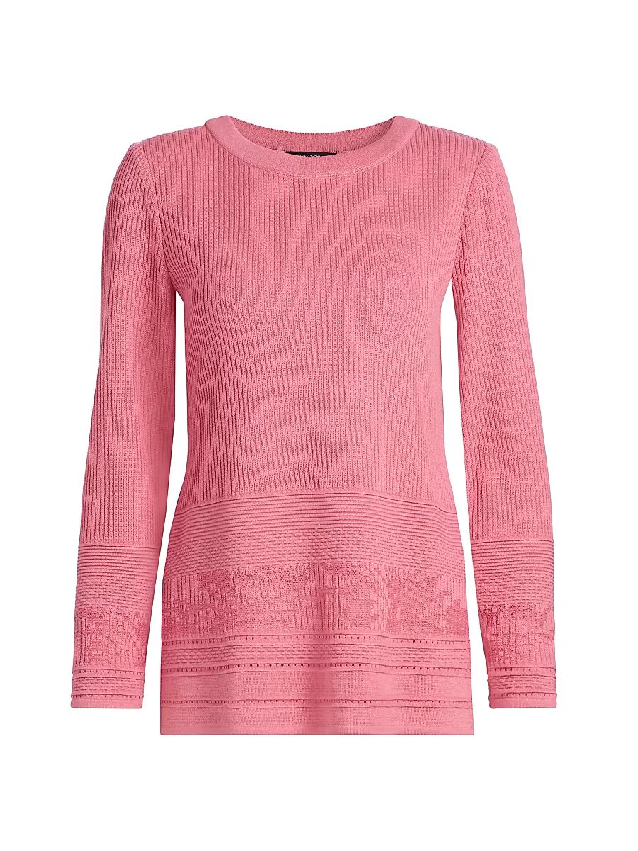 Women's Multi-Stitch Tonal Ribbed Soft Knit Tunic - Honeysuckle - Size XS