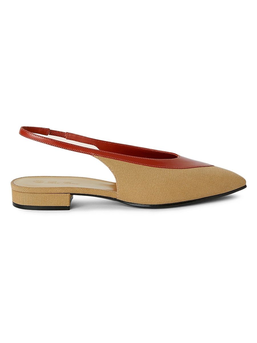 Women's Rebecca Colorblocked Slingback Flats - Wood - Size 10.5