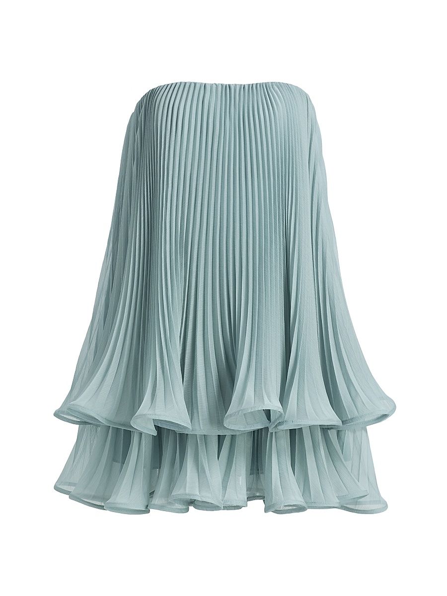 Women's Dalia Pleated Strapless Babydoll Minidress - Aqua Sol - Size 12
