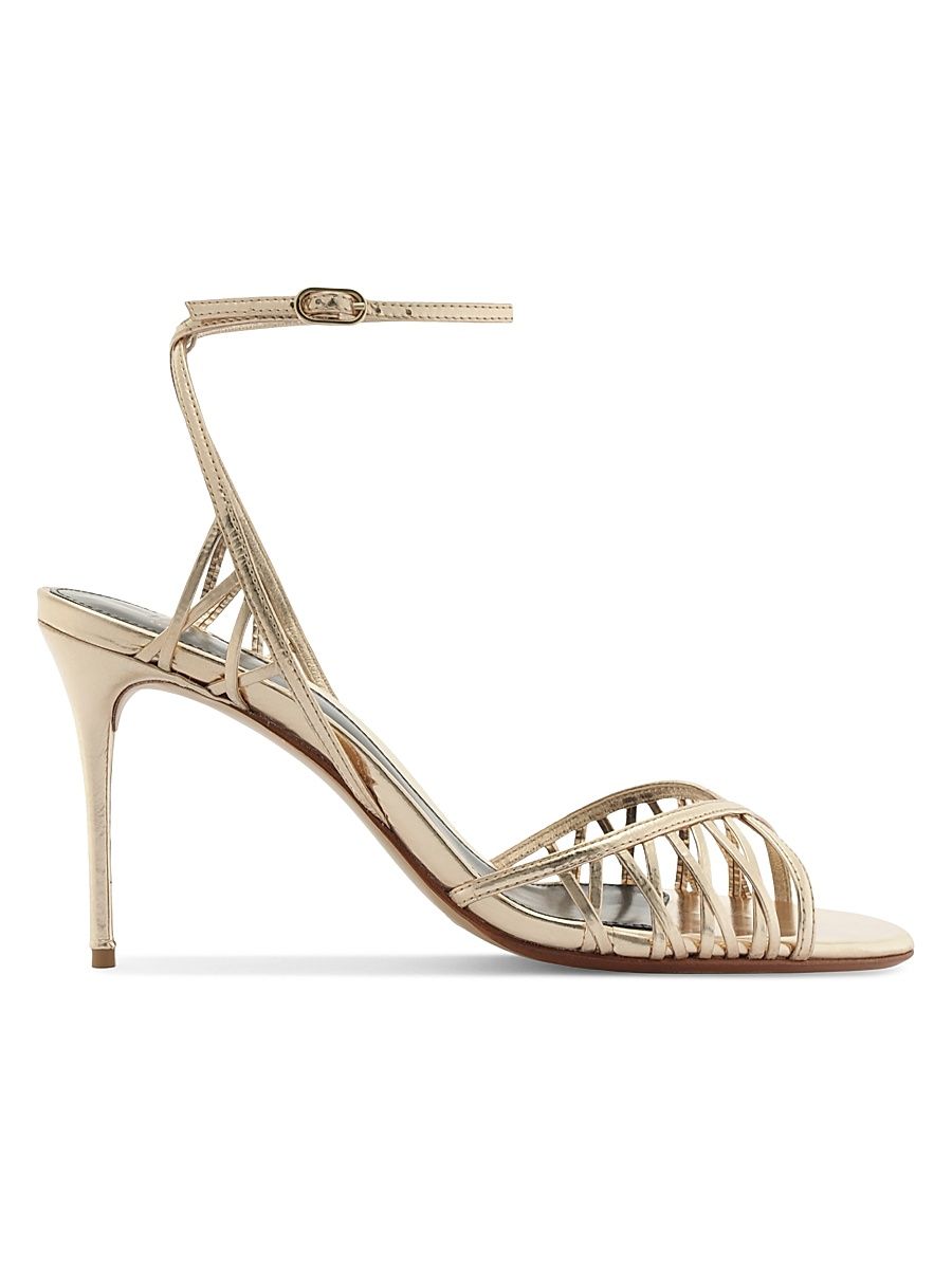 Women's Solene 85MM Leather Sandals - Golden - Size 8