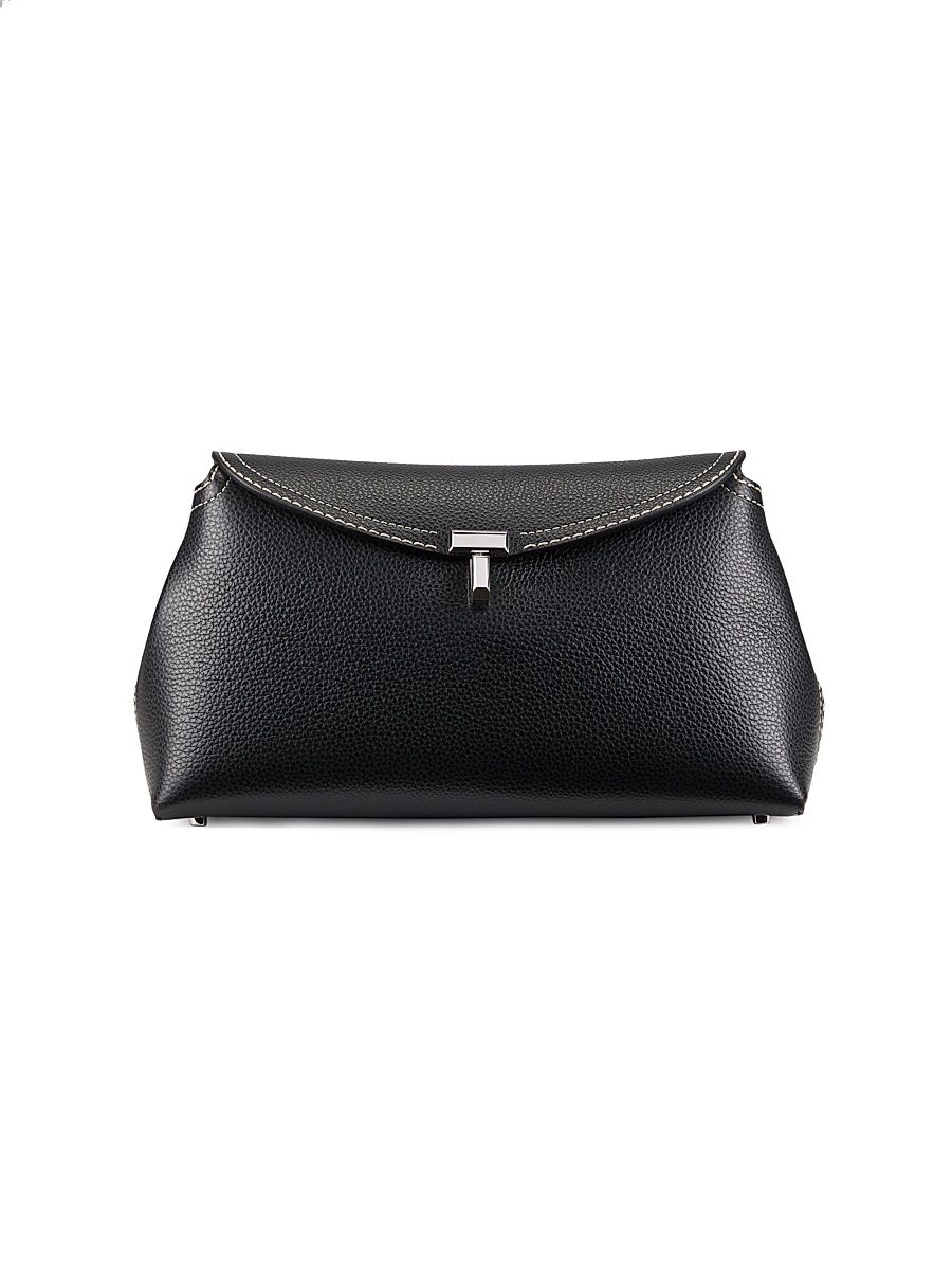 Women's T-Lock Leather Clutch - Shark