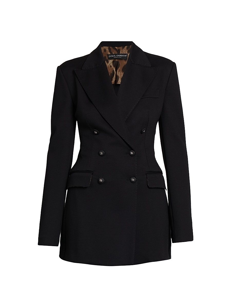 Women's Formfitting Double-Breasted Jacket - Nero - Size 12