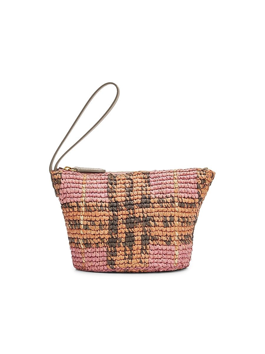 Women's Margate Small Raffia Pouch - Pink