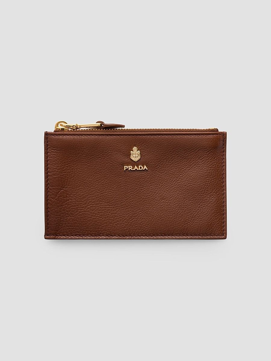 Prada Women's Leather Card Holder - Brown
