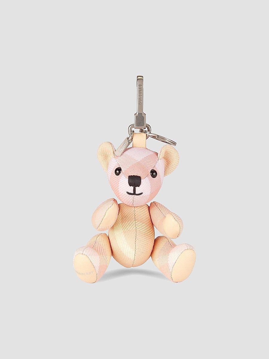 Burberry Women's Thomas Bear Wool-Blend Charm Keychain - Peach