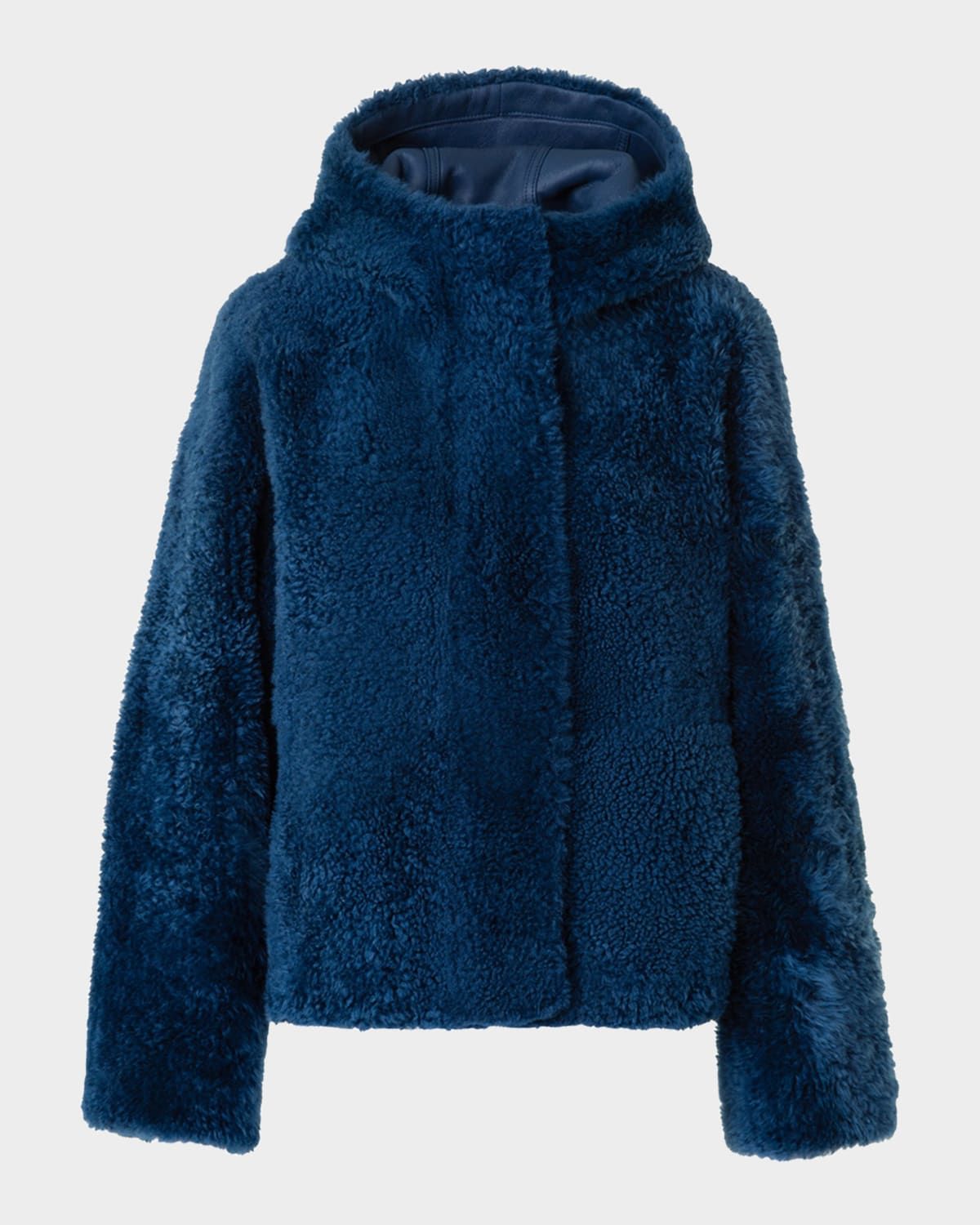 Gracie Lamb Shearling Hooded Jacket