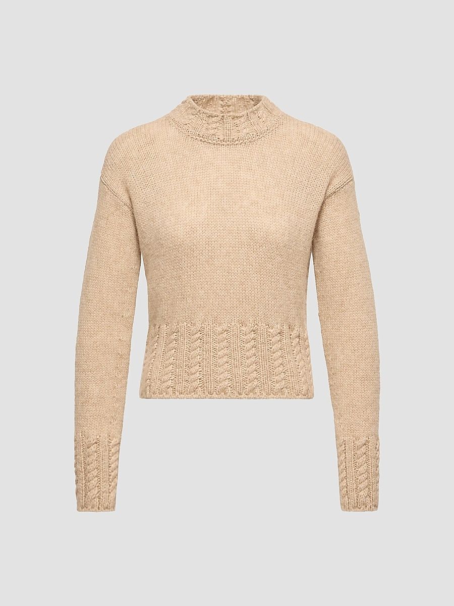 Women's Sweater in Alpaca Blend - Beige - Size XL