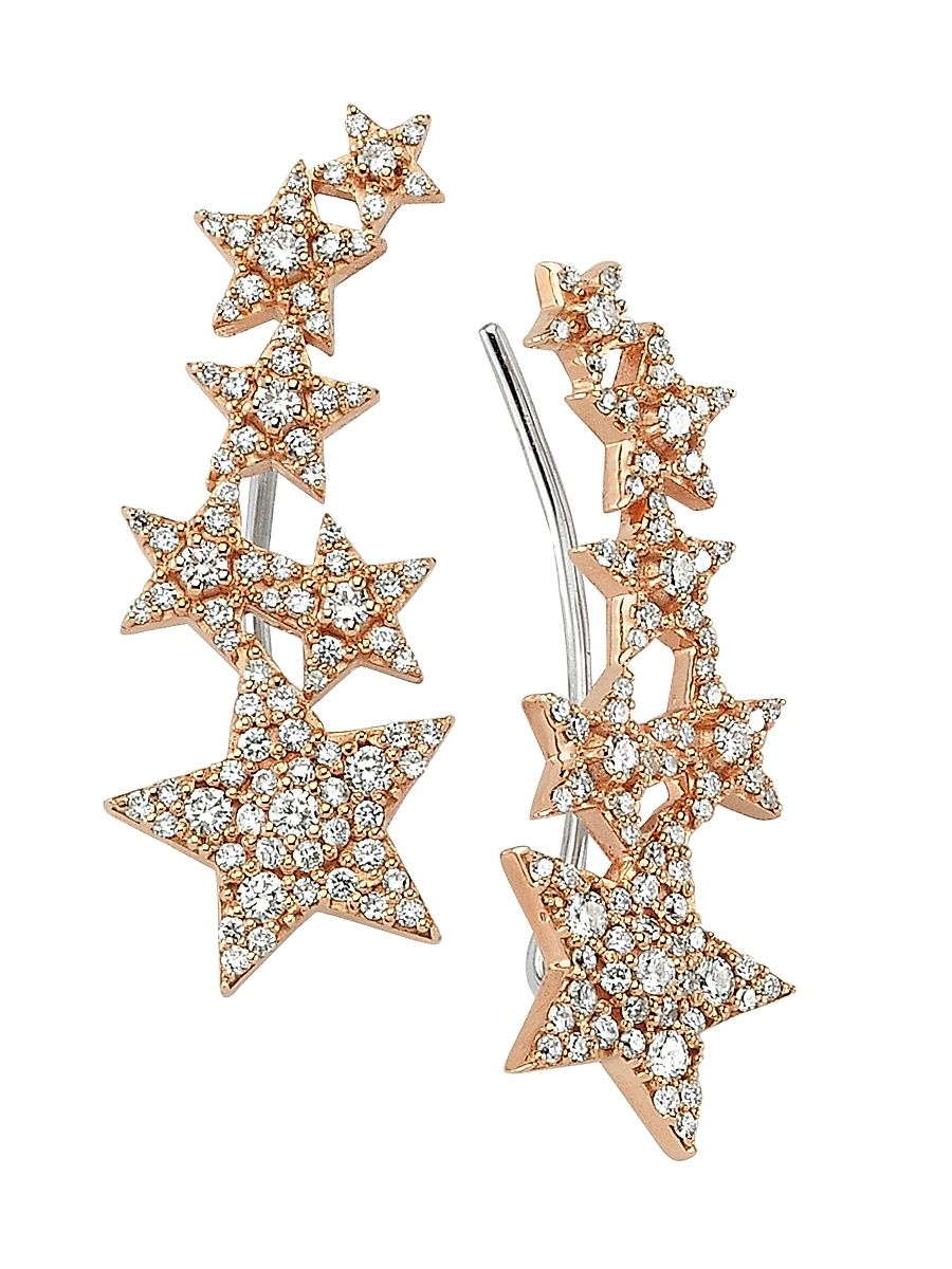 Women's Star Light Sirius 14K Rose Gold & 0.81 TCW Diamond Ear Cuffs - Rose Gold