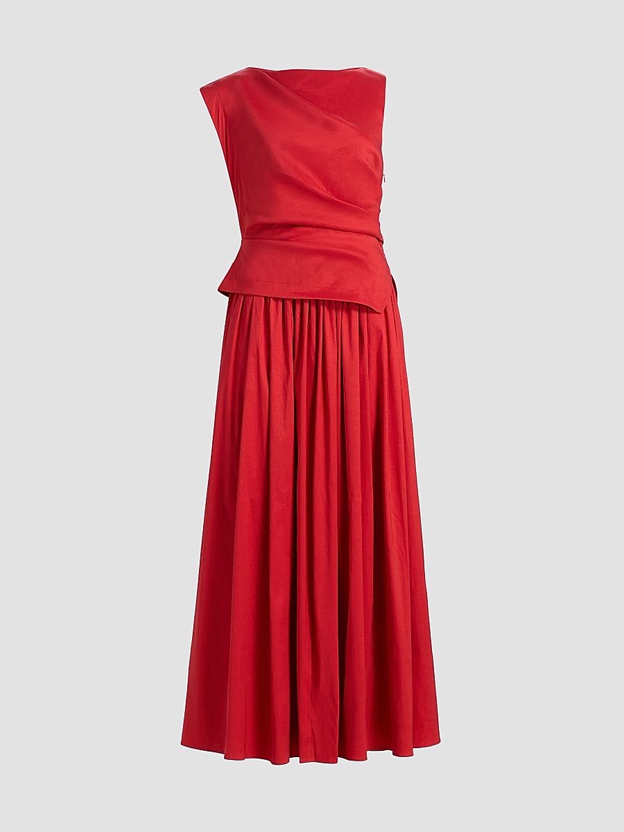Women's Femme Fatale Robakker A-Line Maxi Dress - Spicy Red - Size 12