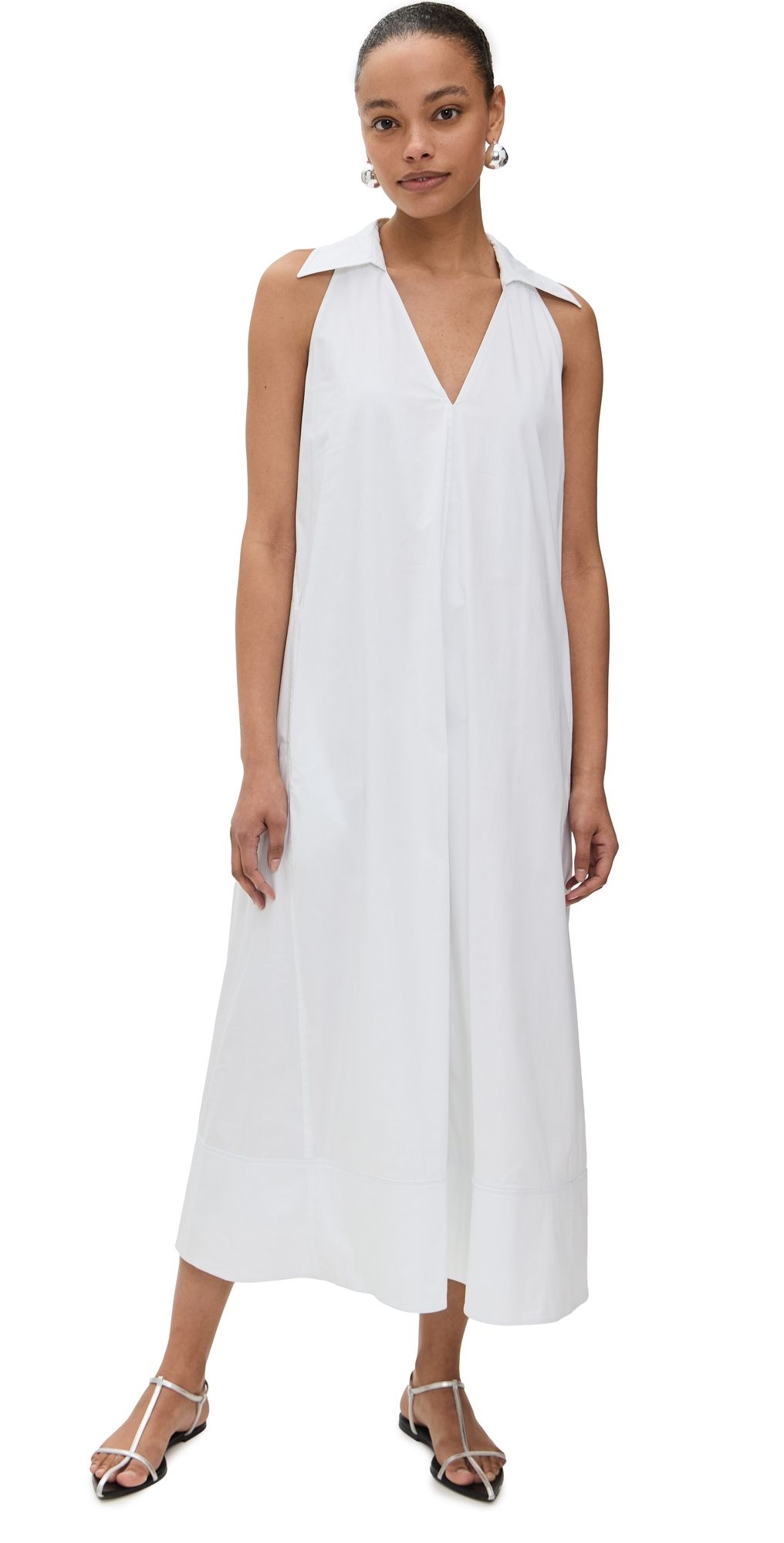 SIMONMILLER Nava Poplin Midi Dress Macadamia XL