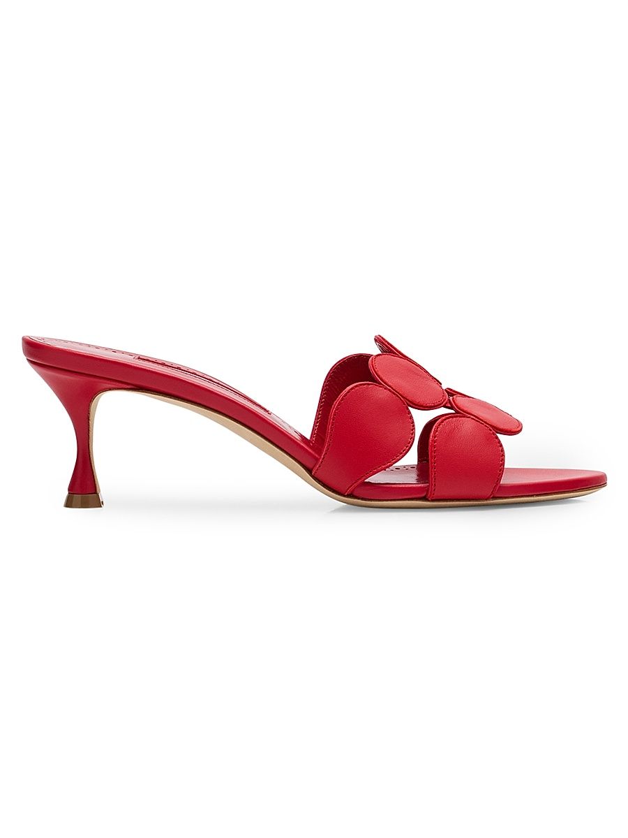 Women's Haribalmu Leather Mules - Red - Size 8
