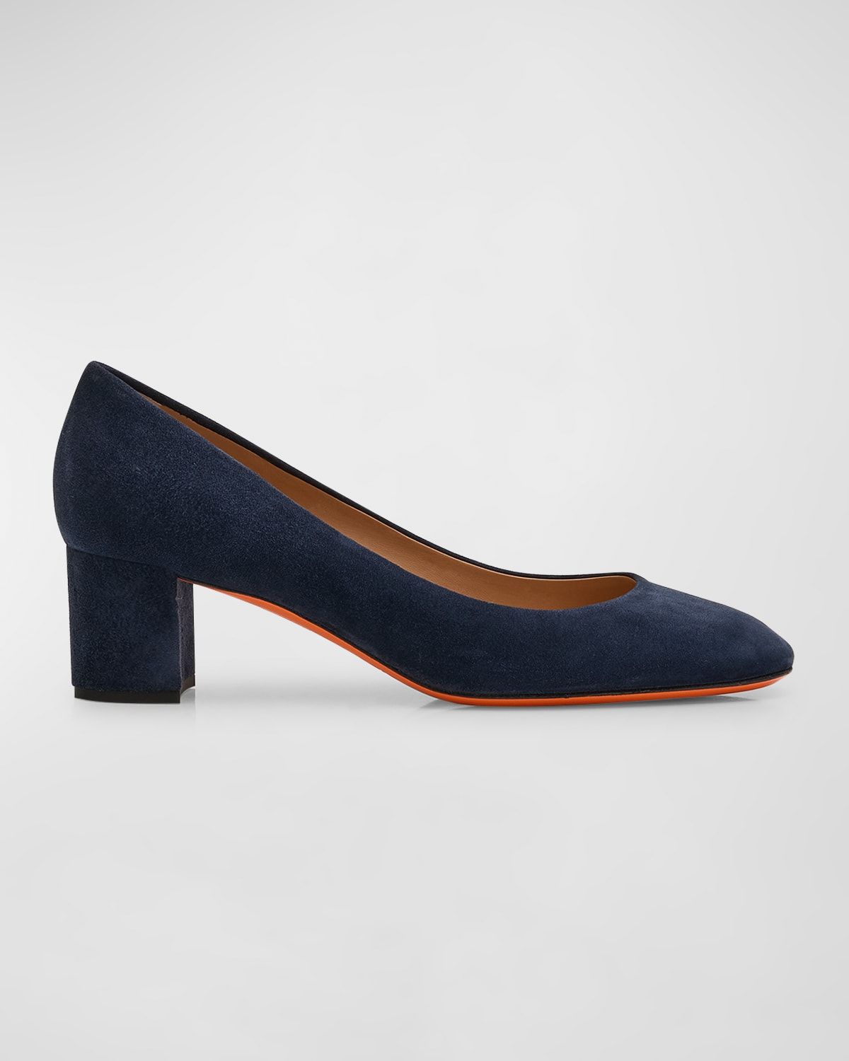 50mm Suede Block-Heel Pumps