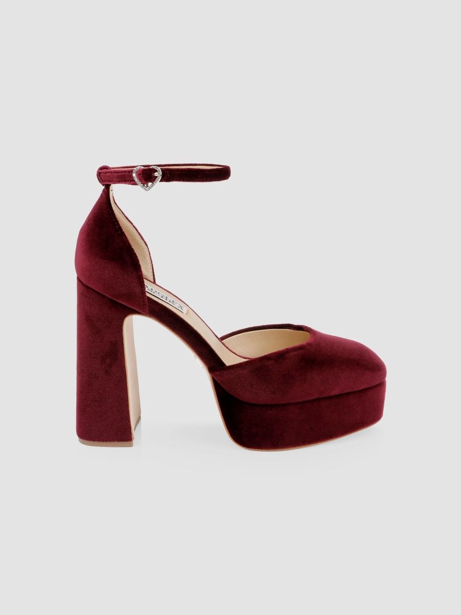 Badgley Mischka Women's Jayda Velvet Platform Pumps - Wine Velvet - Size 11