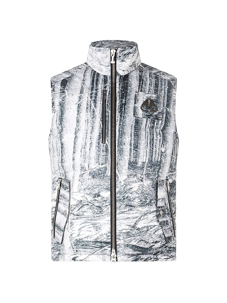 Men's Westmount Printed Down Vest - Forest Print - Size Large
