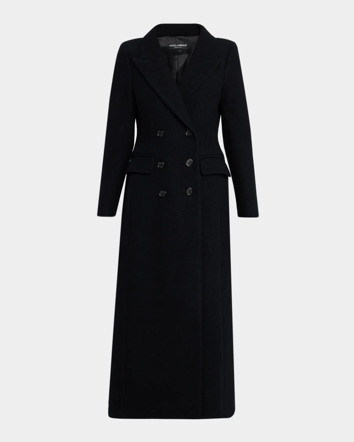 Double-Breasted Wool Long Coat