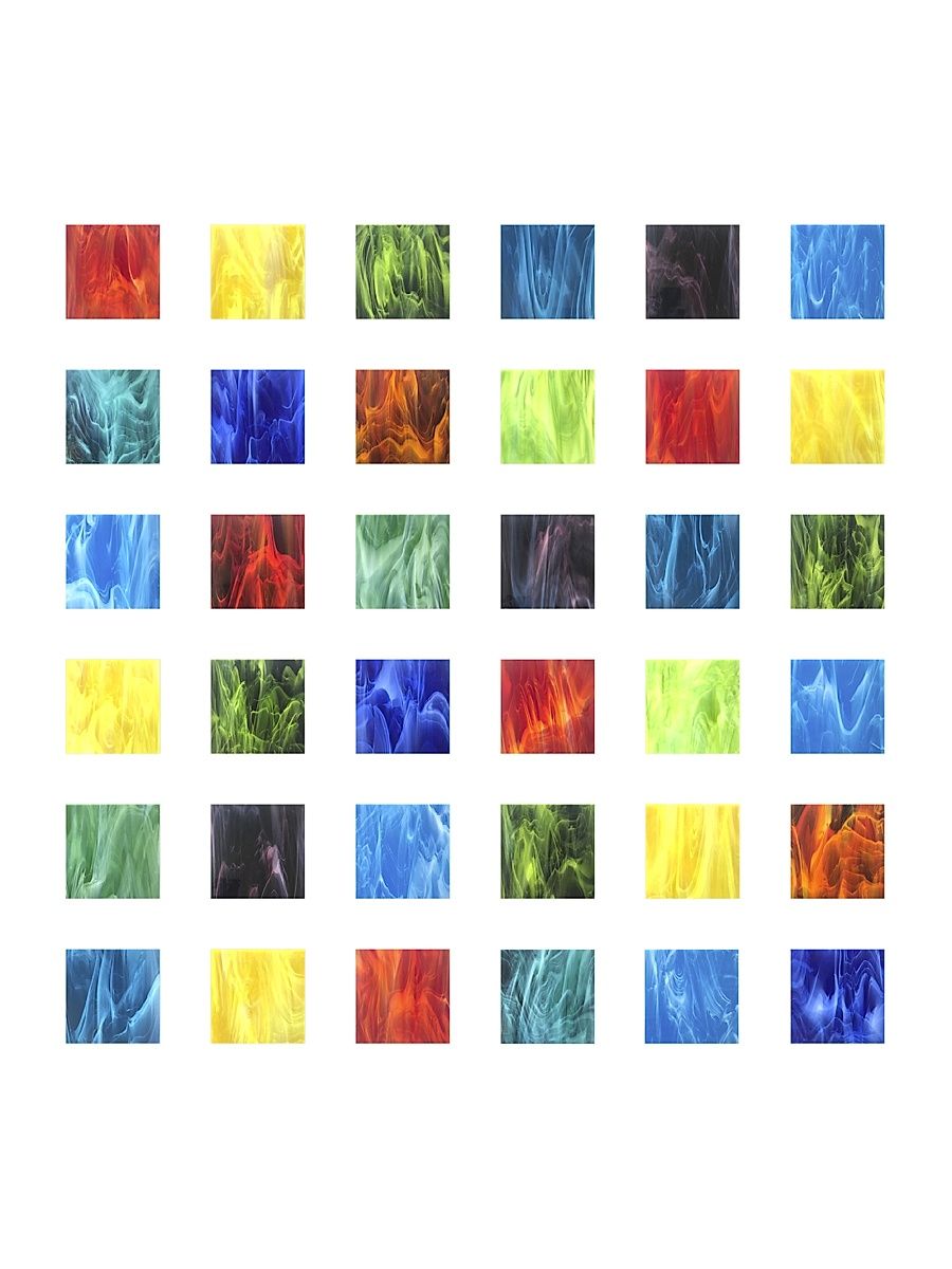 Block Series 36-Piece Nature Glass Wall Sculpture