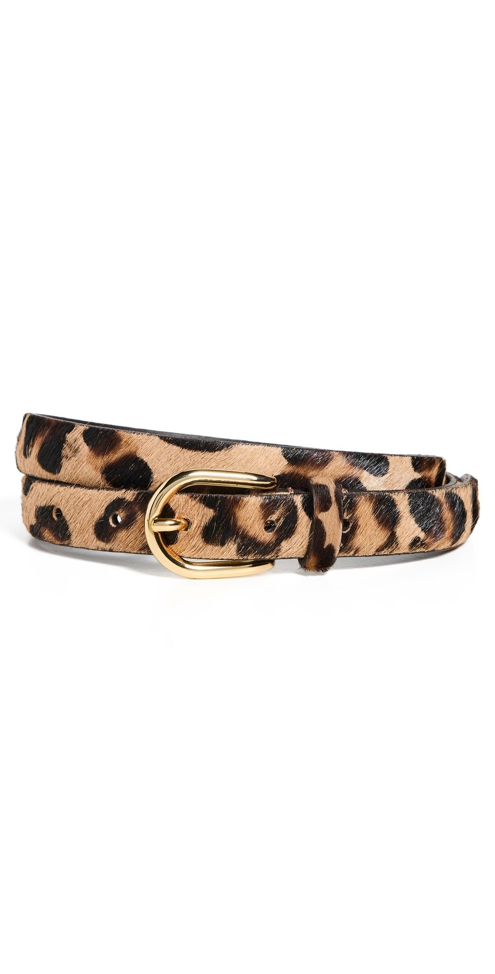 Anderson's Narrow Calf Hair Belt Leopard 85