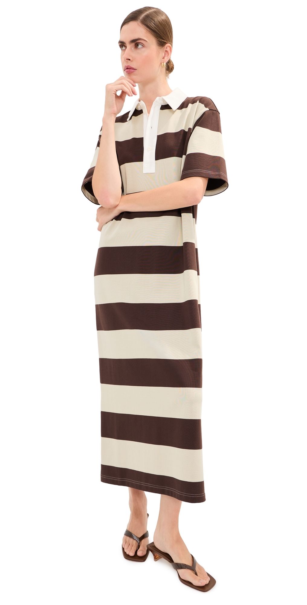 LE BOP Nell Polo Maxi Dress Mahogany/Rose M