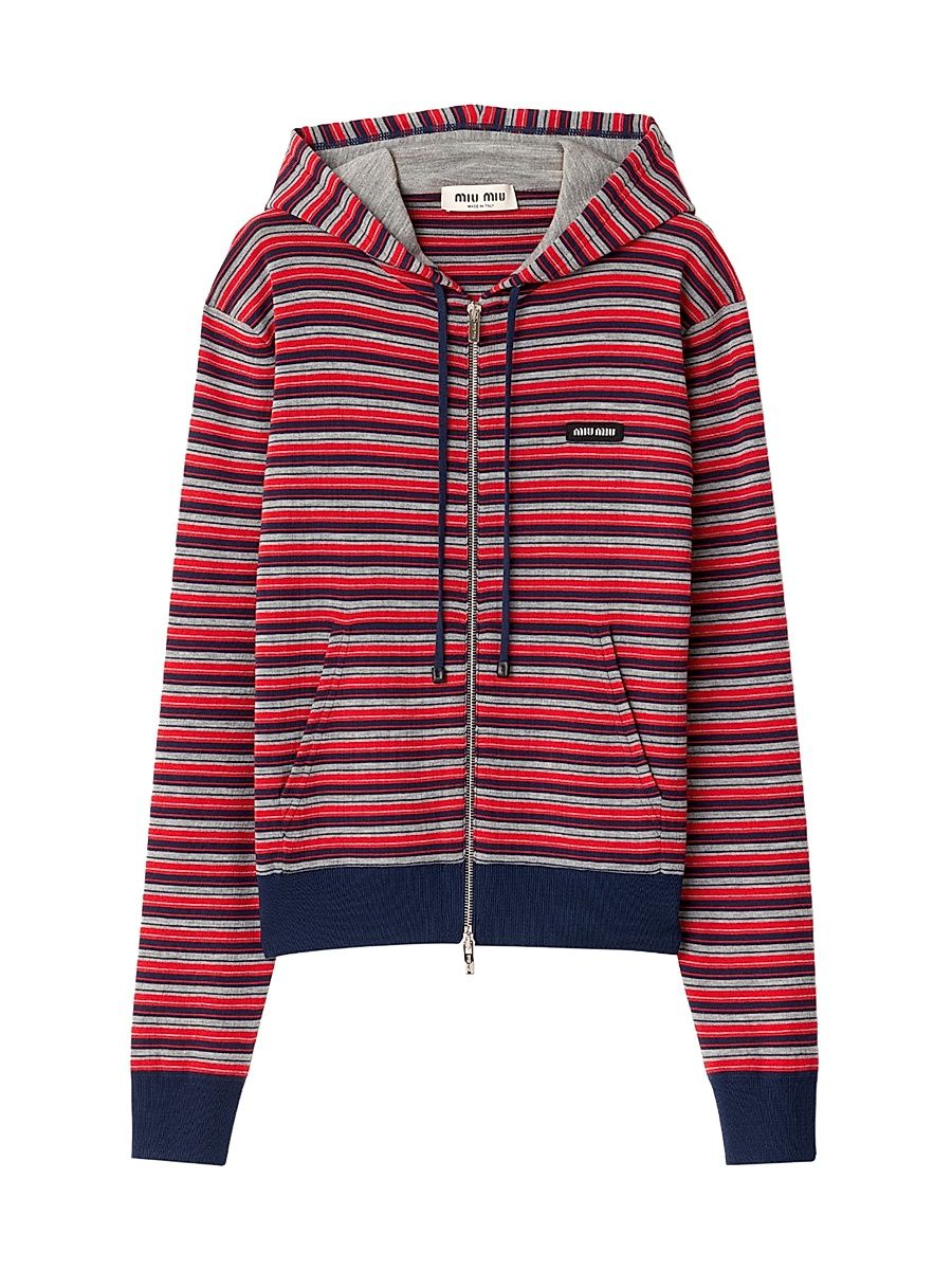 Women's Wool Hoodie Sweatshirt - Red - Size 2