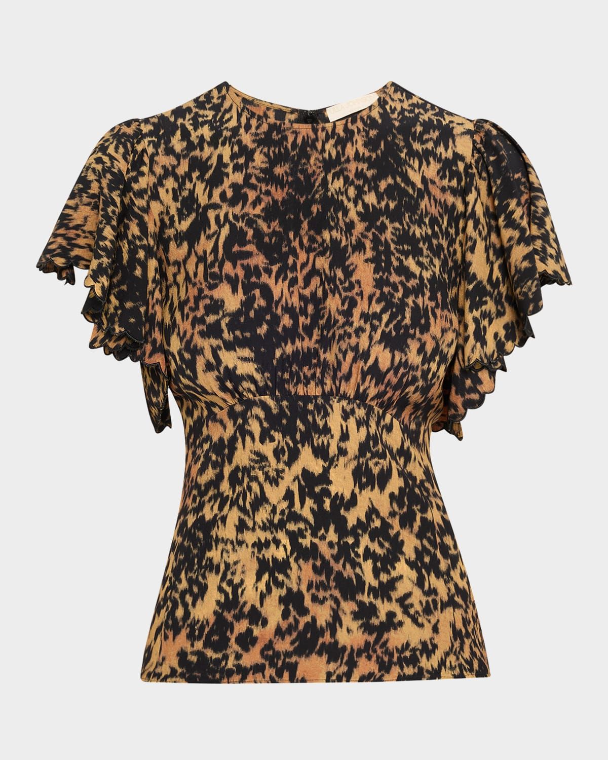 Nejma Flutter-Sleeve Blouse