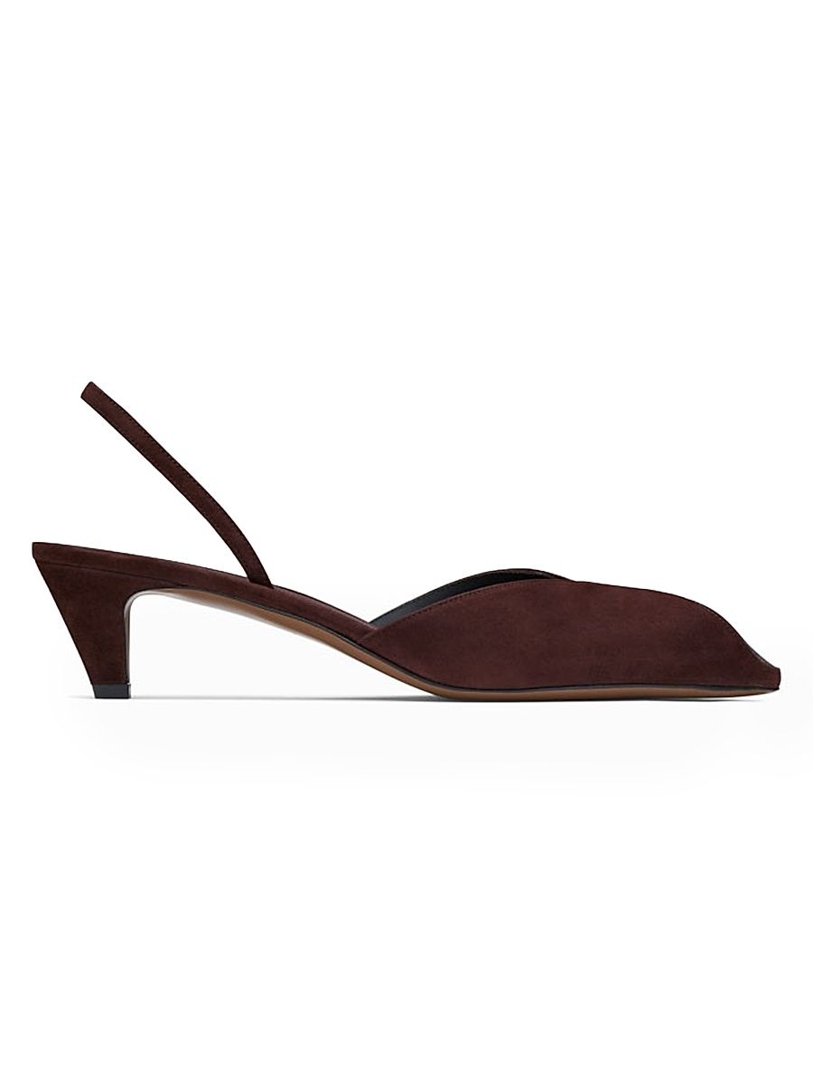 Women's Culumba 40MM Suede Slingback Pumps - Dark Chocolate - Size 11