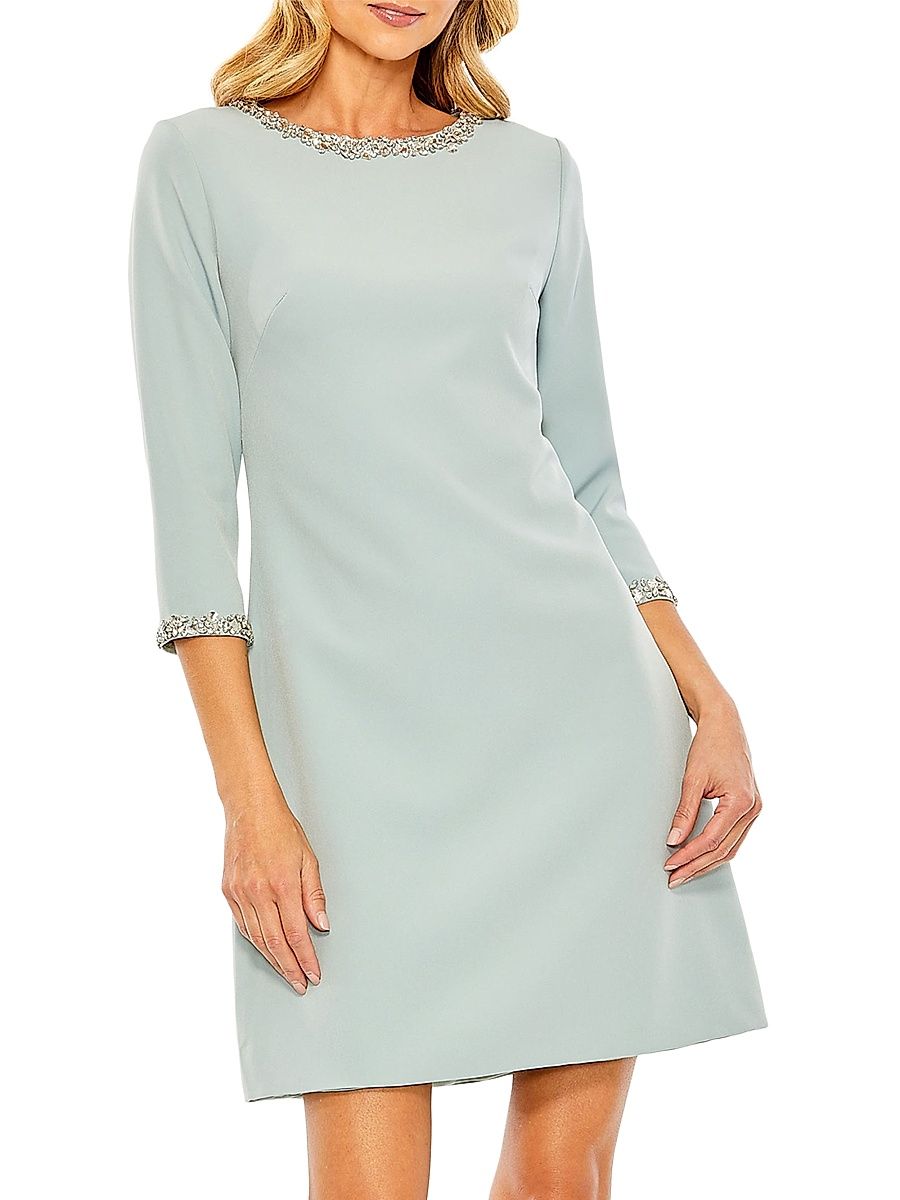 Women's Embellished A-Line Cocktail Dress - Seafoam - Size Large