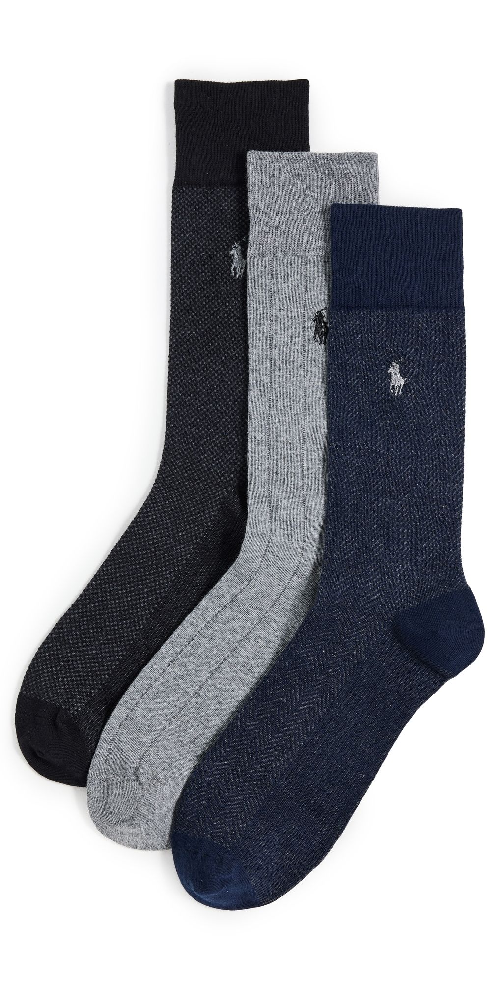 Polo Ralph Lauren 3 Pack Classic Pattern Dress Socks Nvmul (491) One Size