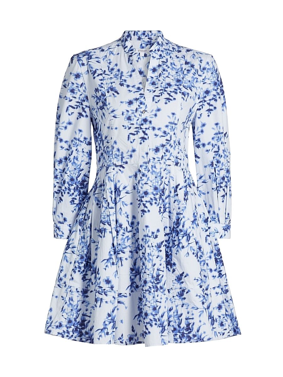 Women's Jessica Floral Cotton Minidress - Cornflower Multi - Size 6