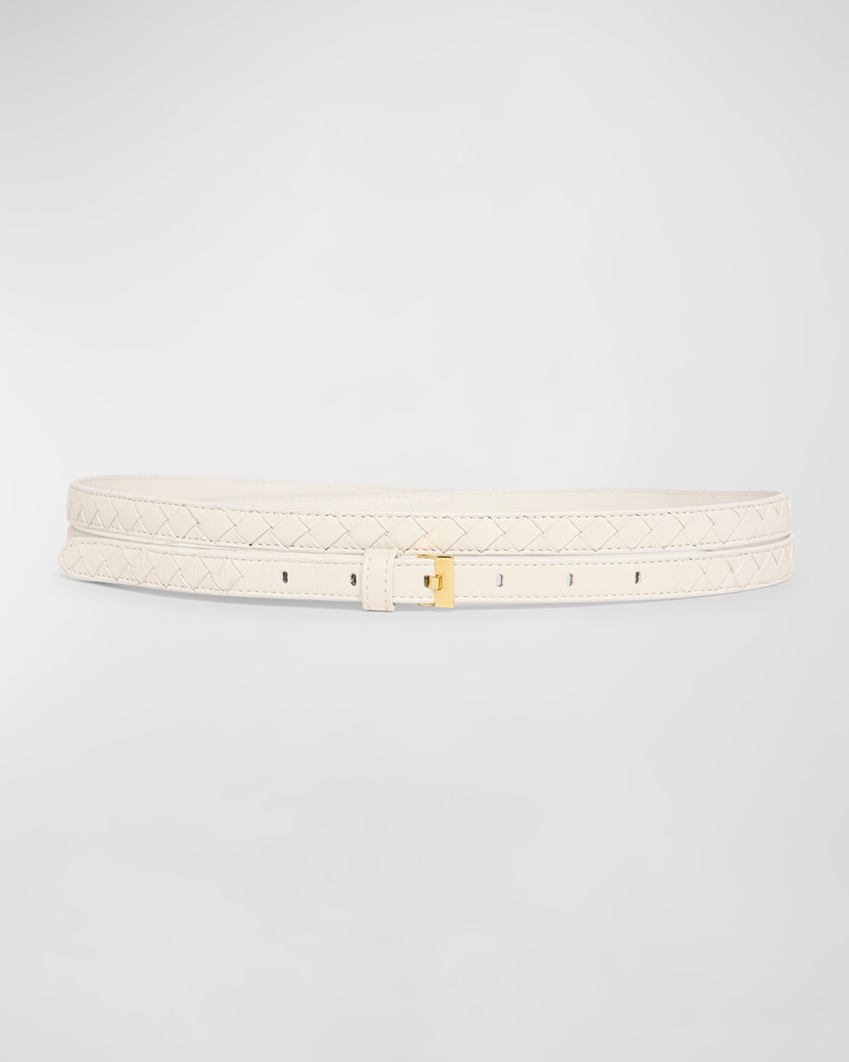 Double Layered Leather Thin Belt