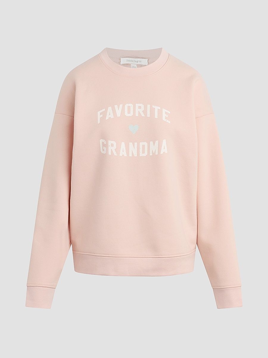 Women's The Favorite Grandma Sweatshirt - Pale Pink Gardenia - Size XS