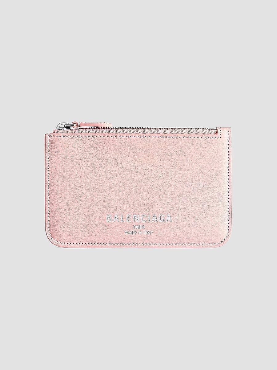 Balenciaga Women's Cash 2.0 Long Coin and Card Holder - Suede Pink