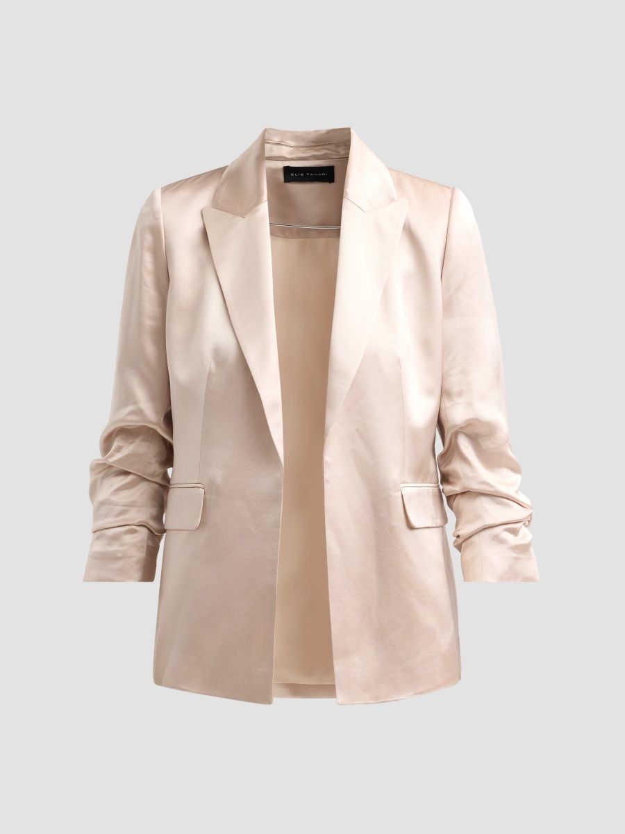Elie Tahari Women's The James Satin Jacket - Champagne - Size 16