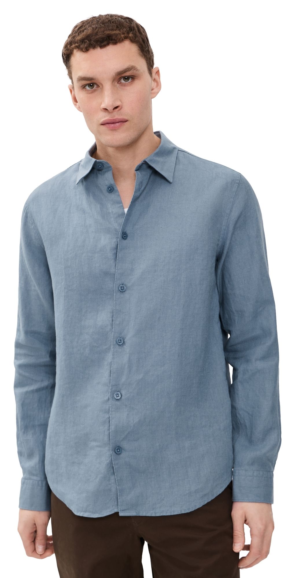 NN07 Enzo Linen Shirt Stone Blue XXL