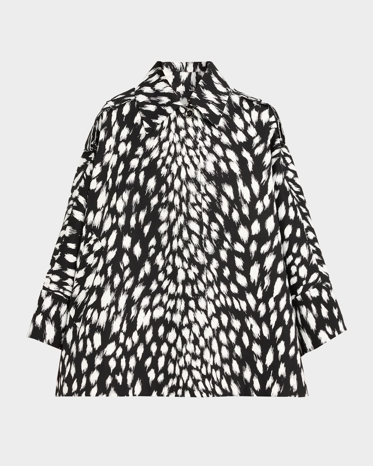 Animal Print Cocoon Trench Coat