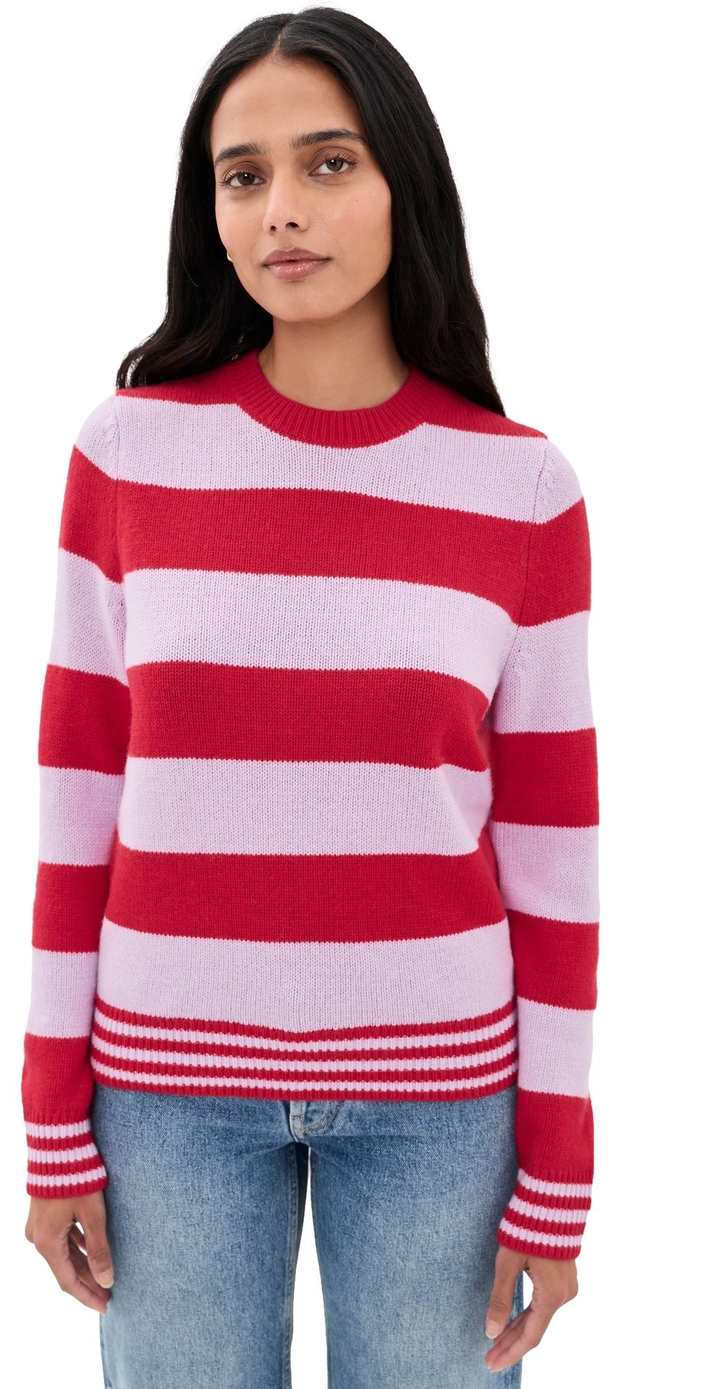 Barbour Woodhouse Striped Knit Sweater Crimson Multi 8